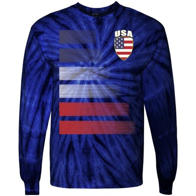 Cool USA Soccer Jersey Stripes Tie-Dye Long Sleeve Shirt