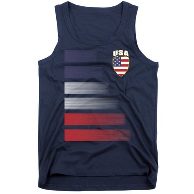 Cool USA Soccer Jersey Stripes Tank Top