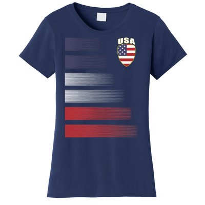 Cool USA Soccer Jersey Stripes Women's T-Shirt