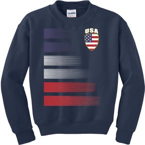 Cool USA Soccer Jersey Stripes Kids Sweatshirt