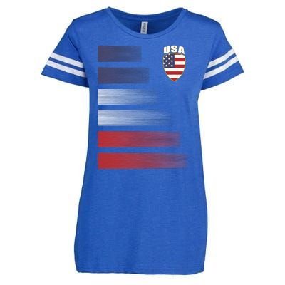 Cool USA Soccer Jersey Stripes Enza Ladies Jersey Football T-Shirt