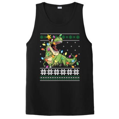 Christmas Ugly Sweater Tree Rex Funny Dinosaur Gift PosiCharge Competitor Tank