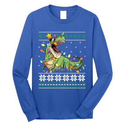 Christmas Ugly Sweater Tree Rex Funny Dinosaur Gift Long Sleeve Shirt