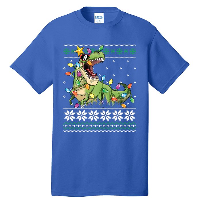 Christmas Ugly Sweater Tree Rex Funny Dinosaur Gift Tall T-Shirt