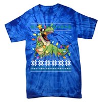 Christmas Ugly Sweater Tree Rex Funny Dinosaur Gift Tie-Dye T-Shirt