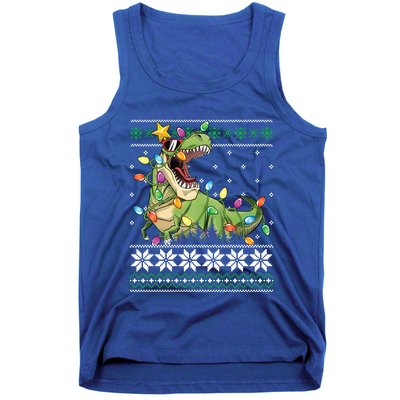 Christmas Ugly Sweater Tree Rex Funny Dinosaur Gift Tank Top