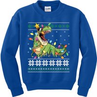 Christmas Ugly Sweater Tree Rex Funny Dinosaur Gift Kids Sweatshirt