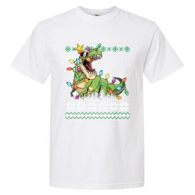 Christmas Ugly Sweater Tree Rex Funny Dinosaur Gift Garment-Dyed Heavyweight T-Shirt