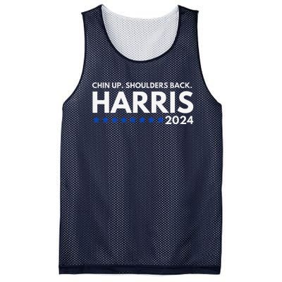 Chin Up Shoulders Back Kamala Harris 2024 Design Mesh Reversible Basketball Jersey Tank