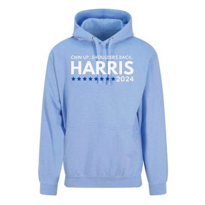 Chin Up Shoulders Back Kamala Harris 2024 Design Unisex Surf Hoodie