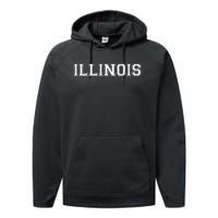 College University Style Illinois Sports Fan Gift Performance Fleece Hoodie