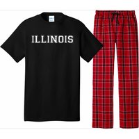 College University Style Illinois Sports Fan Gift Pajama Set