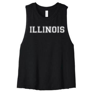 College University Style Illinois Sports Fan Gift Women's Racerback Cropped Tank