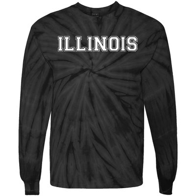 College University Style Illinois Sports Fan Gift Tie-Dye Long Sleeve Shirt