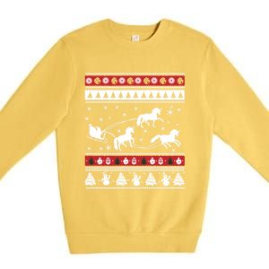 Christmas Unicorn SantaS Sled Ugly Premium Crewneck Sweatshirt