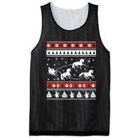 Christmas Unicorn SantaS Sled Ugly Mesh Reversible Basketball Jersey Tank