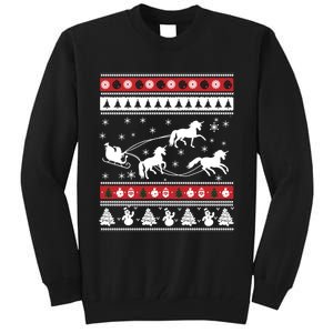 Christmas Unicorn SantaS Sled Ugly Tall Sweatshirt