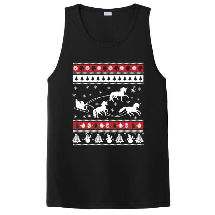 Christmas Unicorn SantaS Sled Ugly PosiCharge Competitor Tank