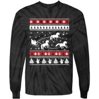 Christmas Unicorn SantaS Sled Ugly Tie-Dye Long Sleeve Shirt