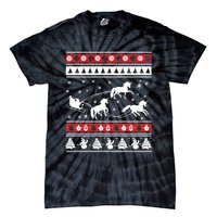 Christmas Unicorn SantaS Sled Ugly Tie-Dye T-Shirt