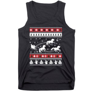 Christmas Unicorn SantaS Sled Ugly Tank Top