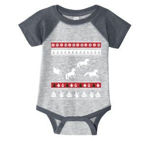 Christmas Unicorn SantaS Sled Ugly Infant Baby Jersey Bodysuit