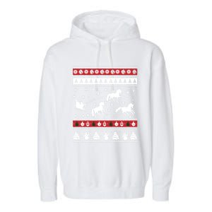 Christmas Unicorn SantaS Sled Ugly Garment-Dyed Fleece Hoodie