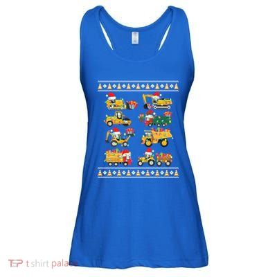 Christmas Ugly Sweater Truck Construction Crew Gift Ladies Essential Flowy Tank