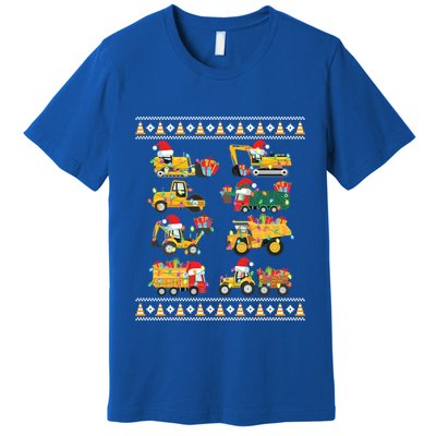 Christmas Ugly Sweater Truck Construction Crew Gift Premium T-Shirt