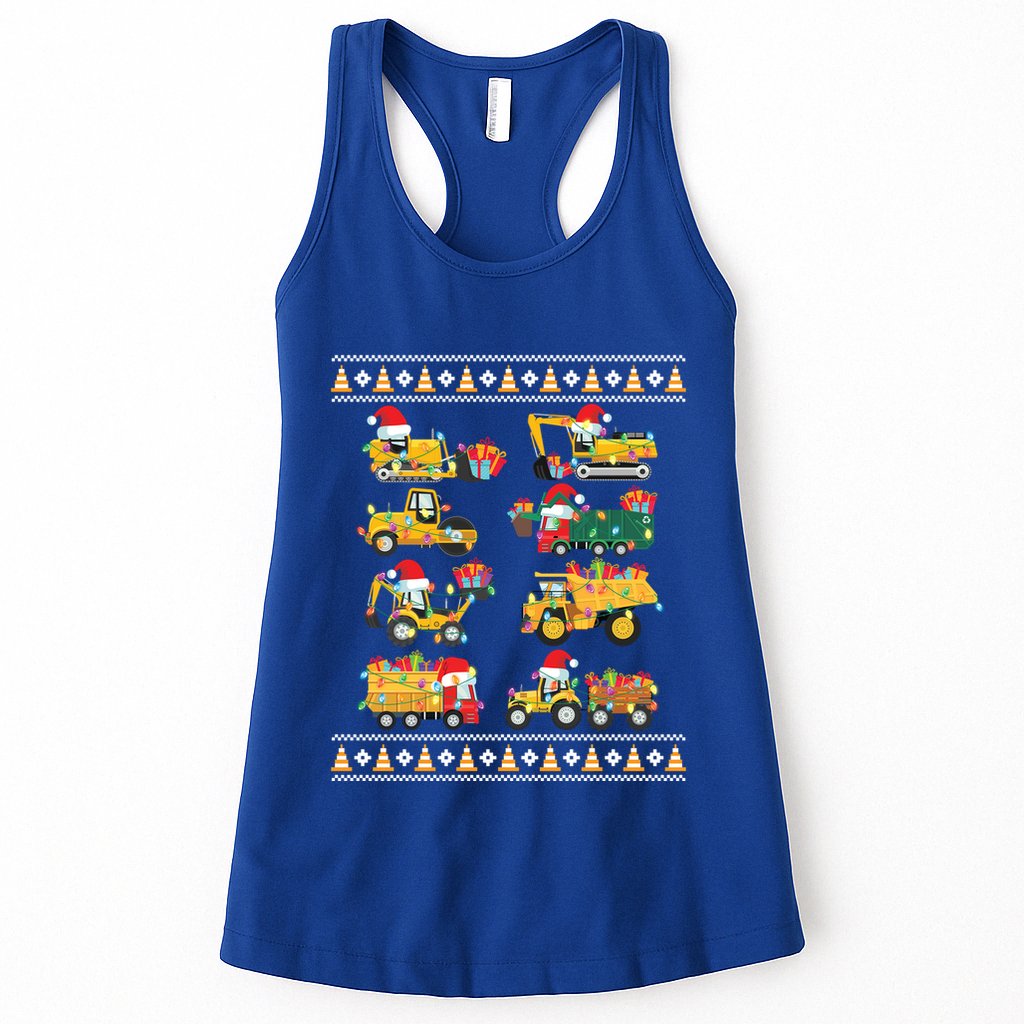 Christmas Ugly Sweater Truck Construction Crew Gift Womens Tank Top