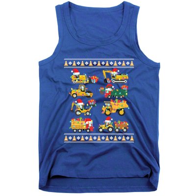 Christmas Ugly Sweater Truck Construction Crew Gift Tank Top