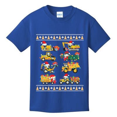 Christmas Ugly Sweater Truck Construction Crew Gift Kids T-Shirt