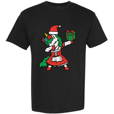 Christmas Unicorn Santa Dab Cute Xmas Garment-Dyed Heavyweight T-Shirt