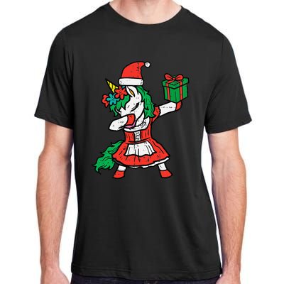 Christmas Unicorn Santa Dab Cute Xmas Adult ChromaSoft Performance T-Shirt