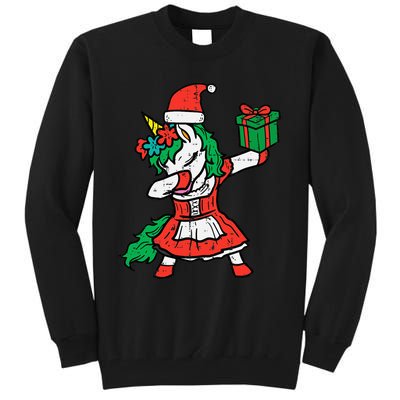 Christmas Unicorn Santa Dab Cute Xmas Tall Sweatshirt