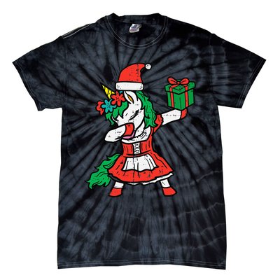 Christmas Unicorn Santa Dab Cute Xmas Tie-Dye T-Shirt