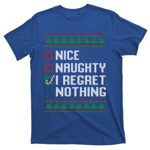 Christmas Ugly Sweater Nice Naughty I Regret Nothing Gift T-Shirt