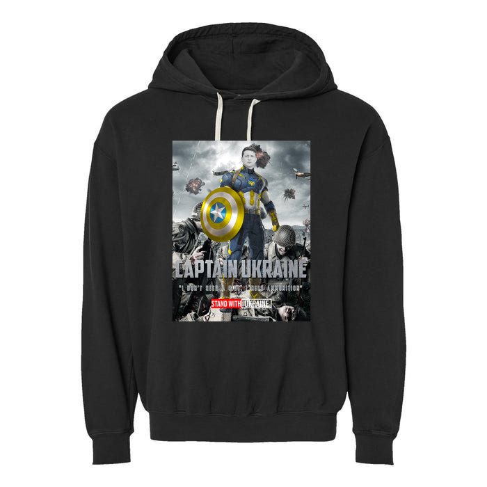 Captain Ukraine Stand With Zelenskyy I Dont Need A Ride Ammo Army Garment-Dyed Fleece Hoodie