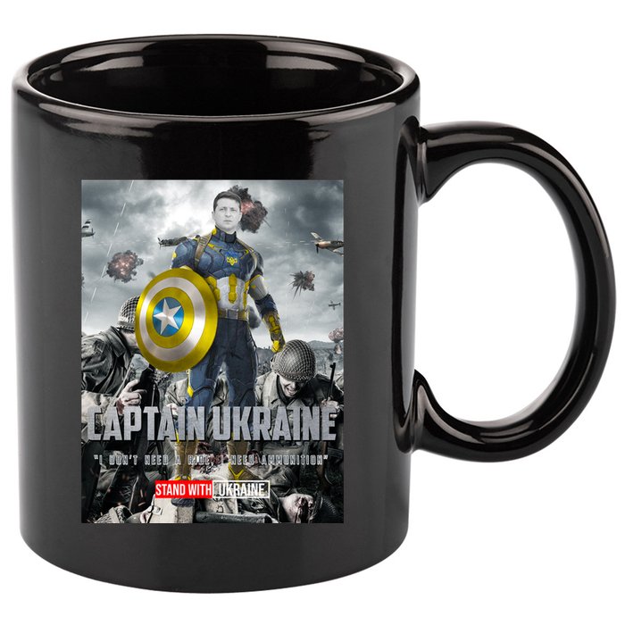 Captain Ukraine Stand With Zelenskyy I Dont Need A Ride Ammo Army 11oz C Handle Ceramic Mug