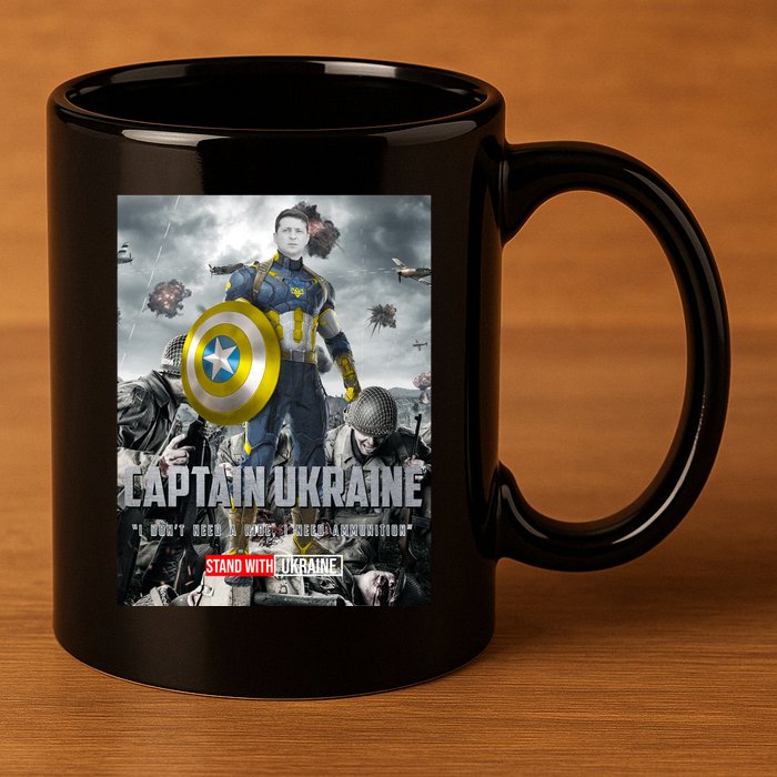 Captain Ukraine Stand With Zelenskyy I Dont Need A Ride Ammo Army 11oz C Handle Ceramic Mug