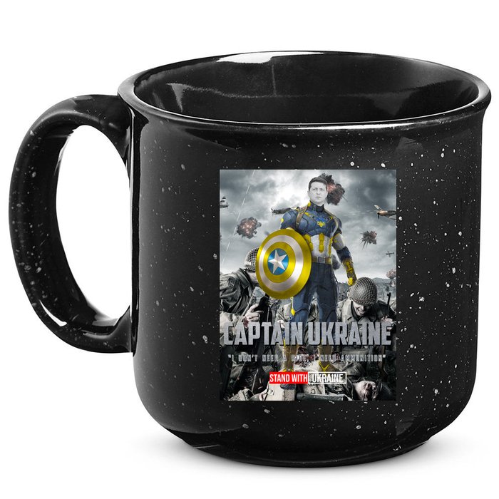 Captain Ukraine Stand With Zelenskyy I Dont Need A Ride Ammo Army 15oz Campfire Ceramic Mug