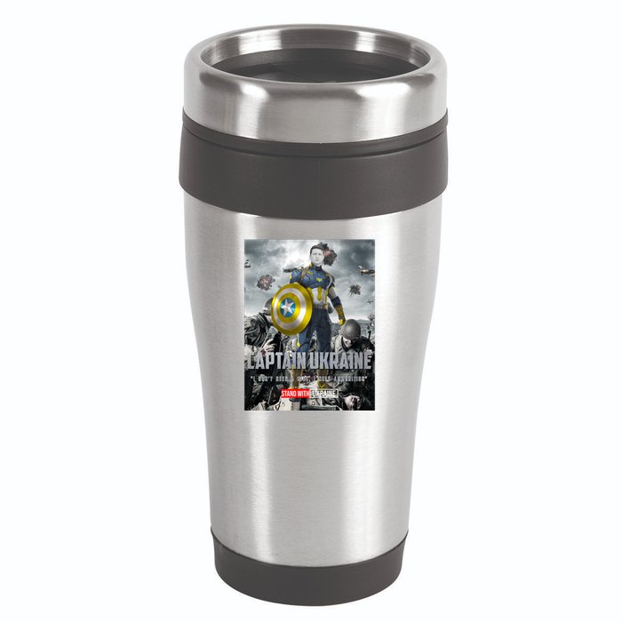 Captain Ukraine Stand With Zelenskyy I Dont Need A Ride Ammo Army 16oz Travel Tumbler
