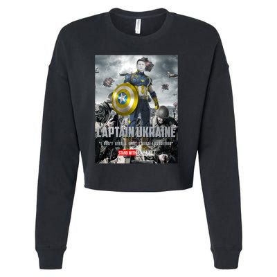 Captain Ukraine Stand With Zelenskyy I Dont Need A Ride Ammo Army Cropped Pullover Crew