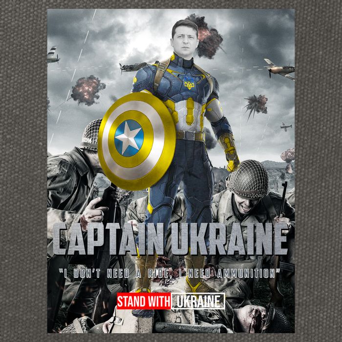 Captain Ukraine Stand With Zelenskyy I Dont Need A Ride Ammo Army Cotton Canvas Backpack