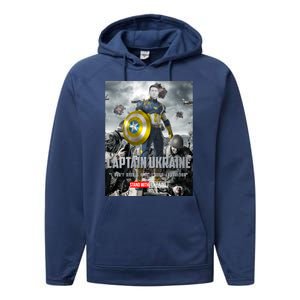 Captain Ukraine Stand With Zelenskyy I Dont Need A Ride Ammo Army Performance Fleece Hoodie