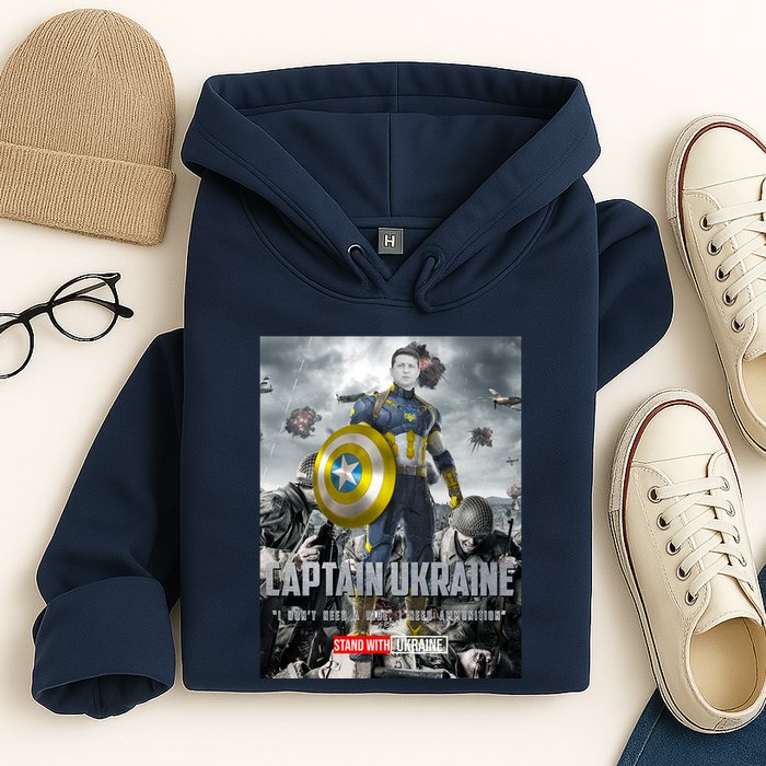Captain Ukraine Stand With Zelenskyy I Dont Need A Ride Ammo Army Hoodie