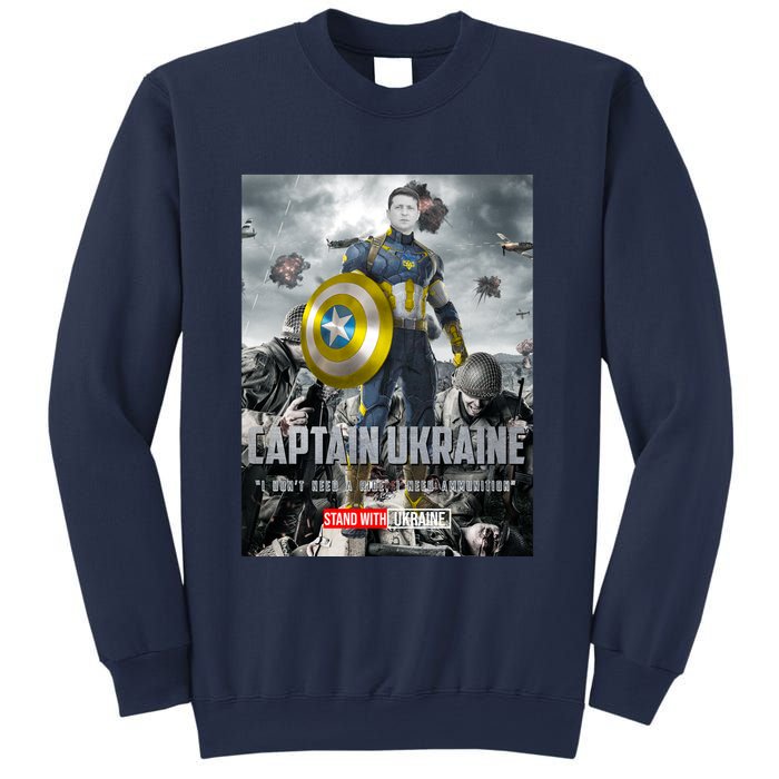 Captain Ukraine Stand With Zelenskyy I Dont Need A Ride Ammo Army Sweatshirt