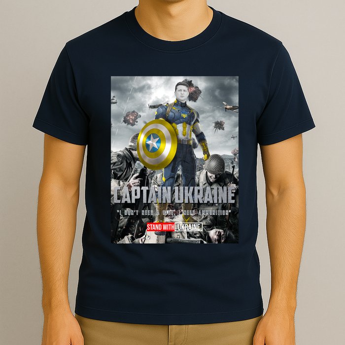 Captain Ukraine Stand With Zelenskyy I Dont Need A Ride Ammo Army T-Shirt