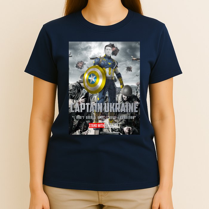 Captain Ukraine Stand With Zelenskyy I Dont Need A Ride Ammo Army T-Shirt