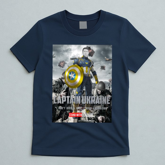 Captain Ukraine Stand With Zelenskyy I Dont Need A Ride Ammo Army T-Shirt
